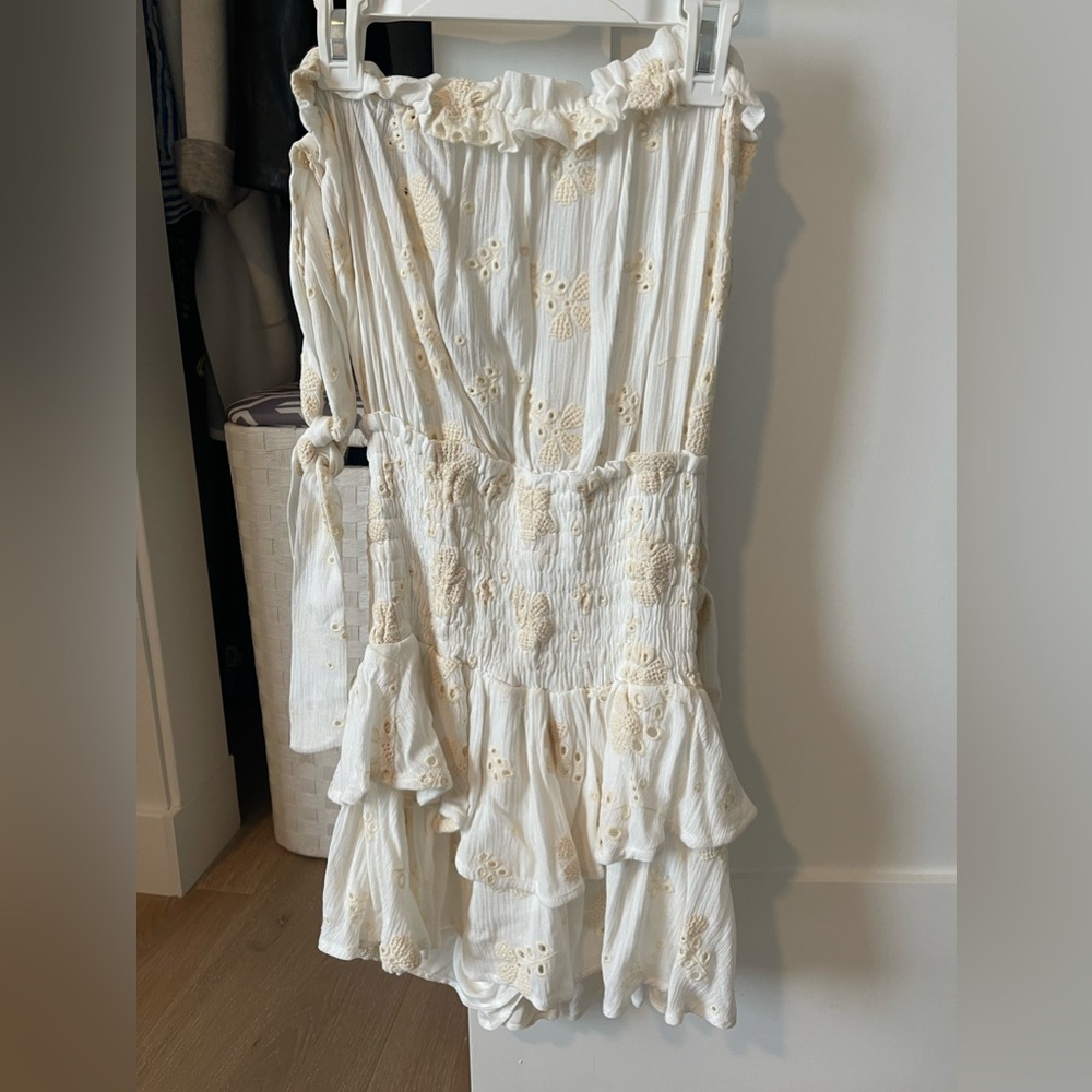 Blue Life White Embroidered Romper